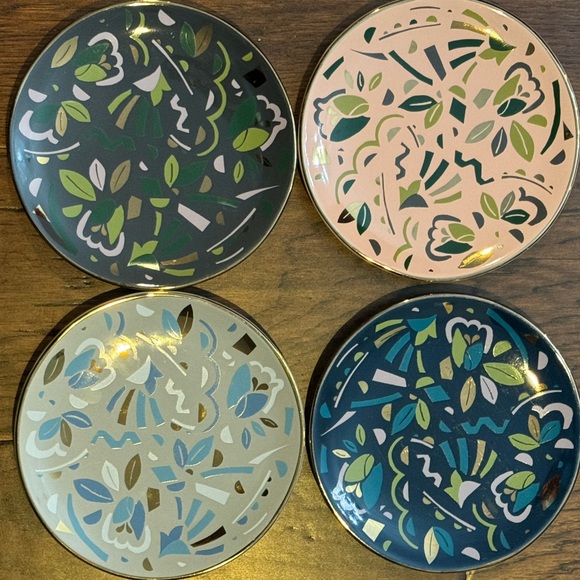 West Elm Other - Set of 4 WEST ELM Confetti Pop Art Botanical Desert Plates 6-7/8” diameter